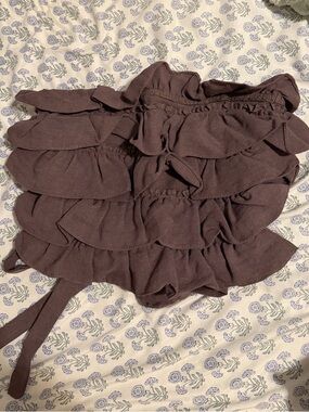 Mable Brown Tiered Crop Top